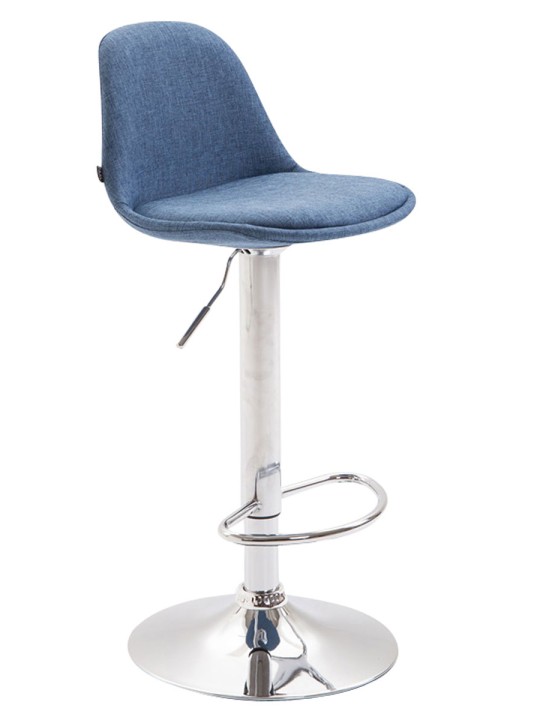 Tabouret de bar Kiel tissu, bleu