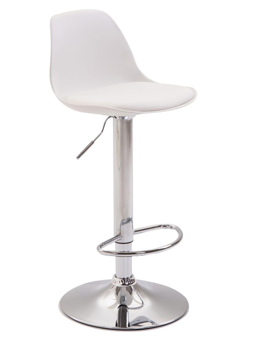 Tabouret de bar Kiel simili cuir, blanc
