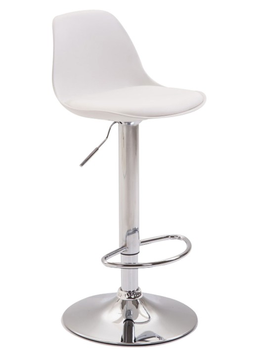 Tabouret de bar Kiel simili cuir, blanc