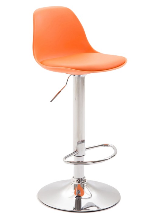 Tabouret de bar Kiel simili cuir, orange