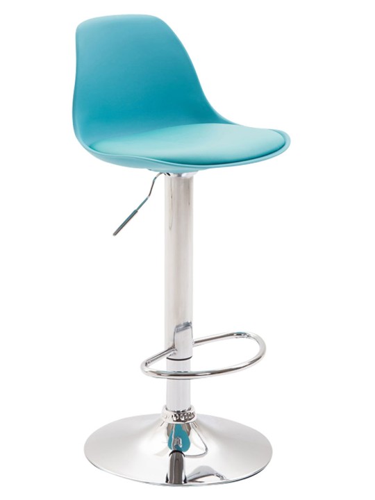 Tabouret de bar Kiel simili cuir, bleu