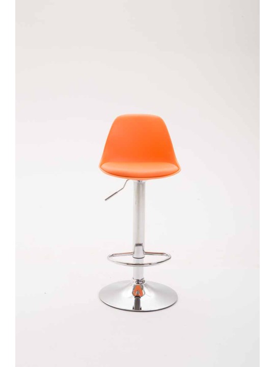 Tabouret de bar Kiel simili cuir, orange