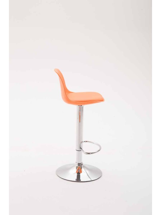 Tabouret de bar Kiel simili cuir, orange