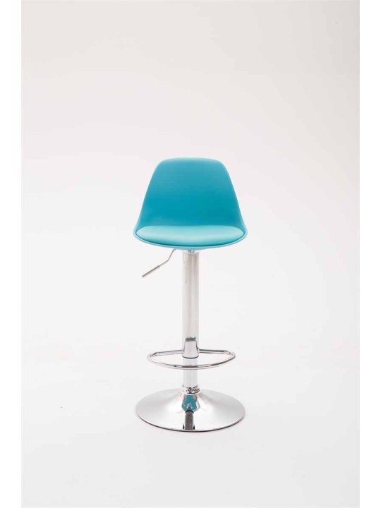 Tabouret de bar Kiel simili cuir, bleu