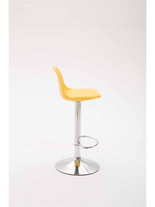 Tabouret de bar Kiel simili cuir, jaune