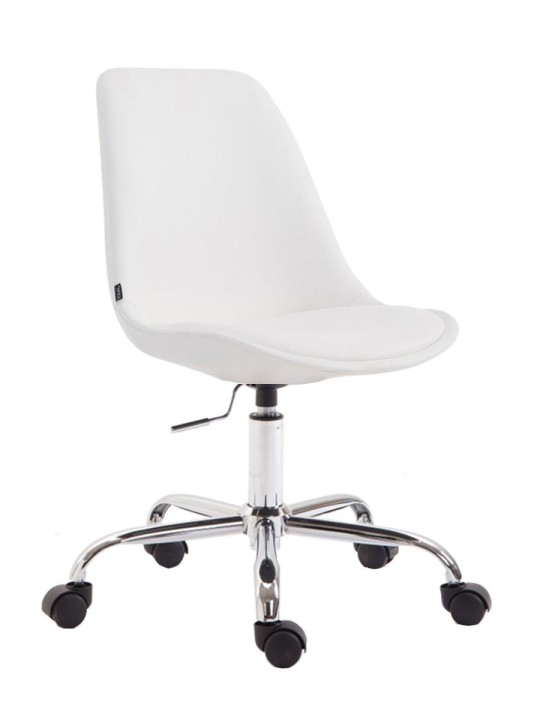 Chaise de bureau Toulouse simili cuir, blanc