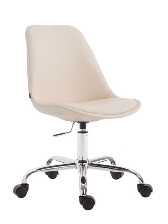 Chaise de bureau Toulouse simili cuir, crème