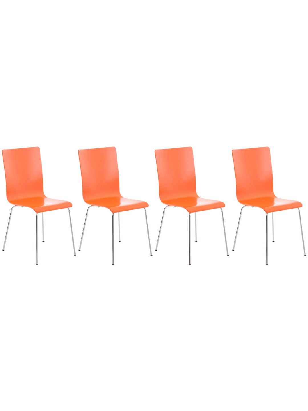 Ensemble de 4 chaises visiteurs Pepe, orange