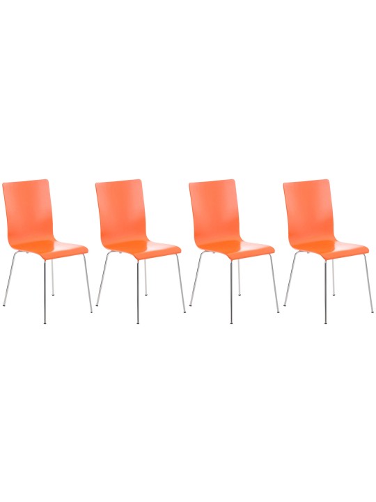 Ensemble de 4 chaises visiteurs Pepe, orange