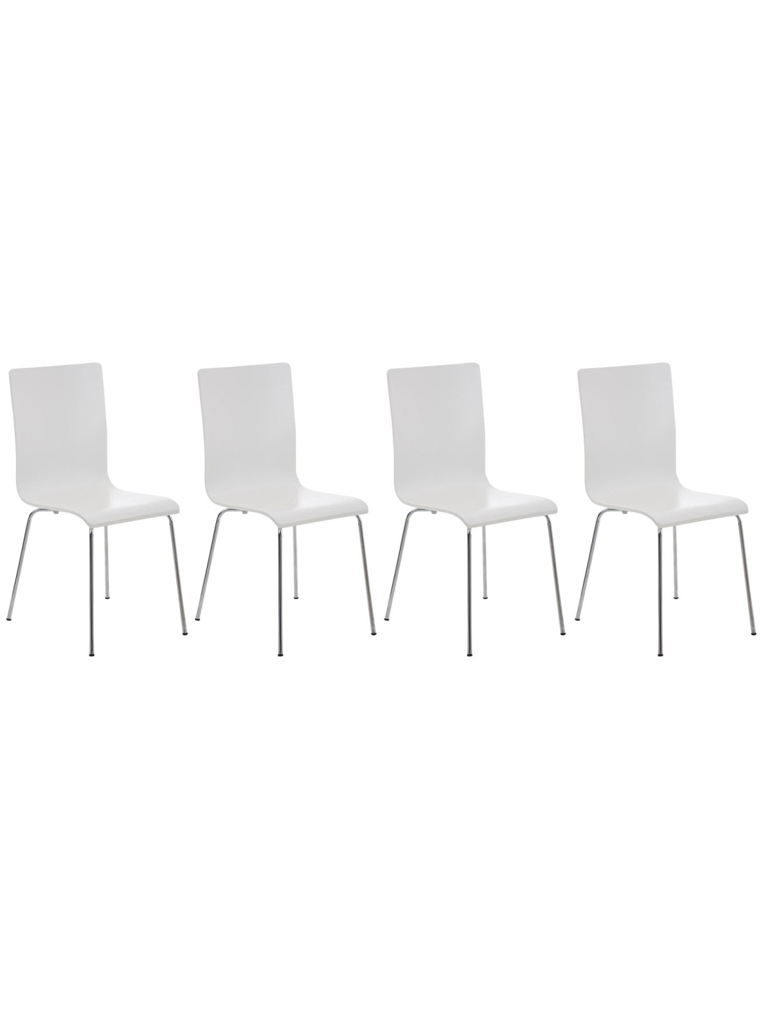 Ensemble de 4 chaises visiteurs Pepe, blanc