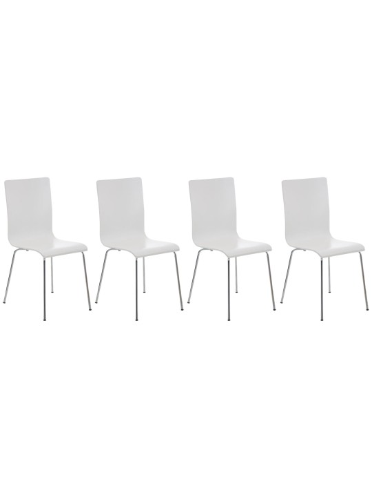 Ensemble de 4 chaises visiteurs Pepe, blanc