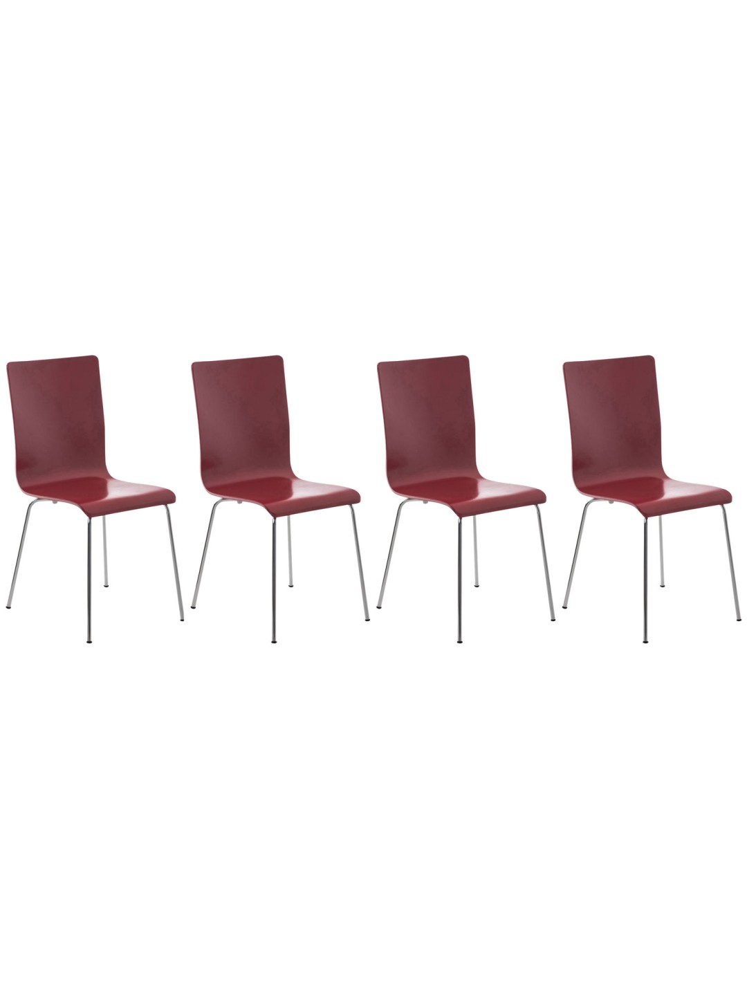 Ensemble de 4 chaises visiteurs Pepe, rouge