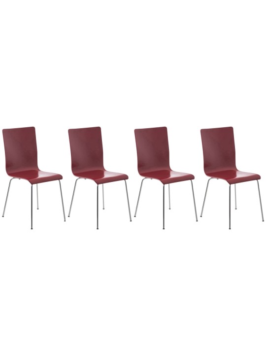 Ensemble de 4 chaises visiteurs Pepe, rouge