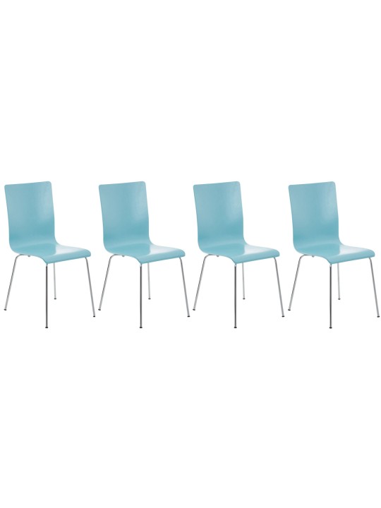Ensemble de 4 chaises visiteurs Pepe, bleu clair