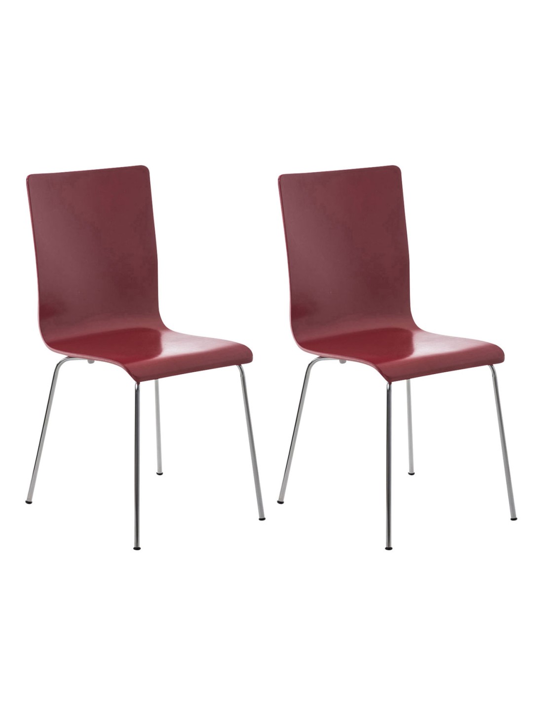 Lot de 2 chaises visiteurs Pepe, rouge