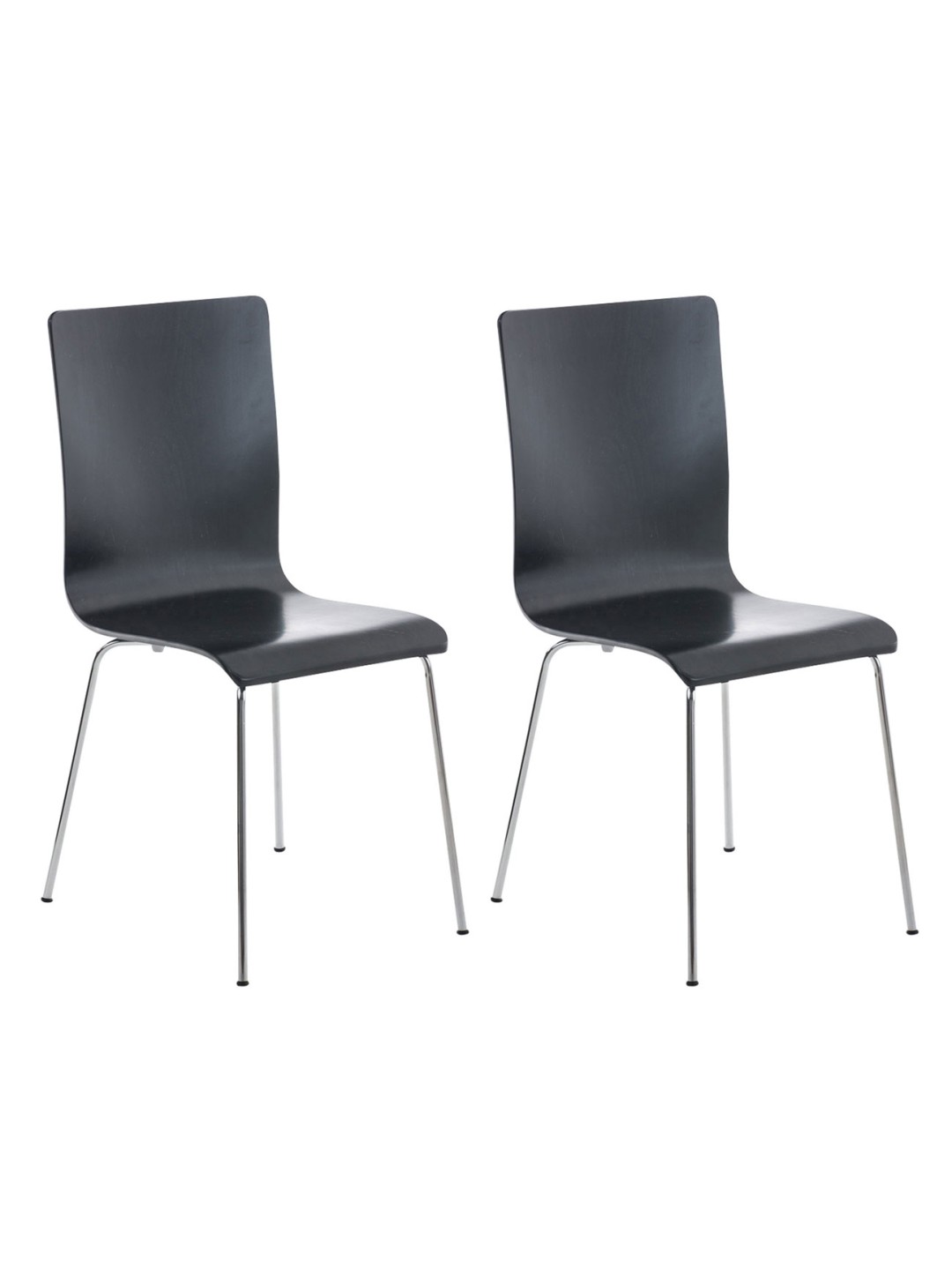 Lot de 2 chaises visiteurs Pepe, noir