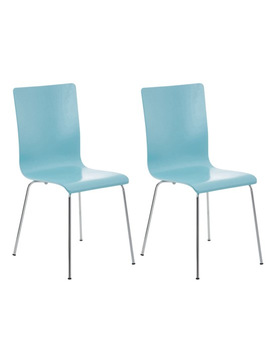 Lot de 2 chaises visiteurs Pepe, bleu clair