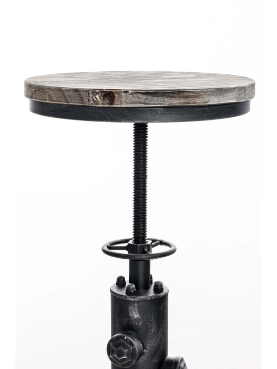 Tabouret de bar Lumos, bois, argent antique Tabouret de bar Lumos, bois, argent antique