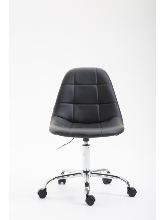 Chaise de bureau Reims simili cuir, noir