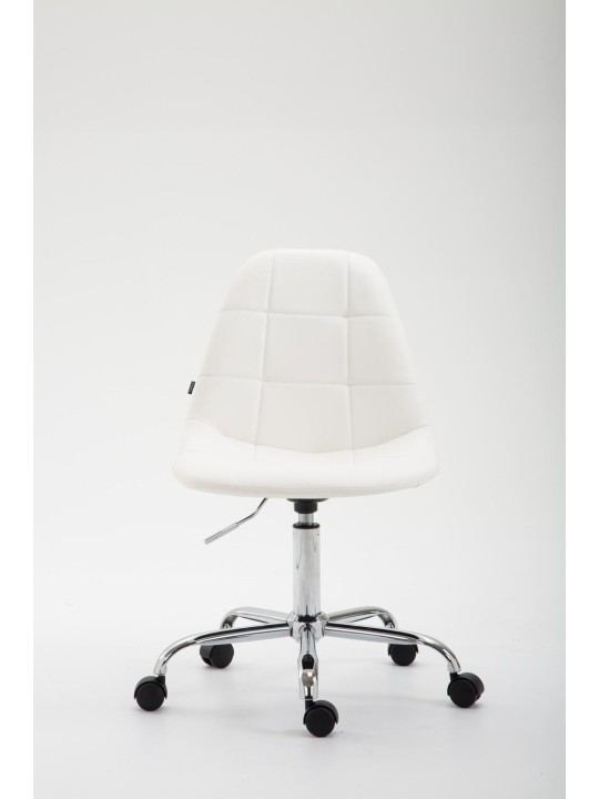 Chaise de bureau Reims simili cuir, blanc
