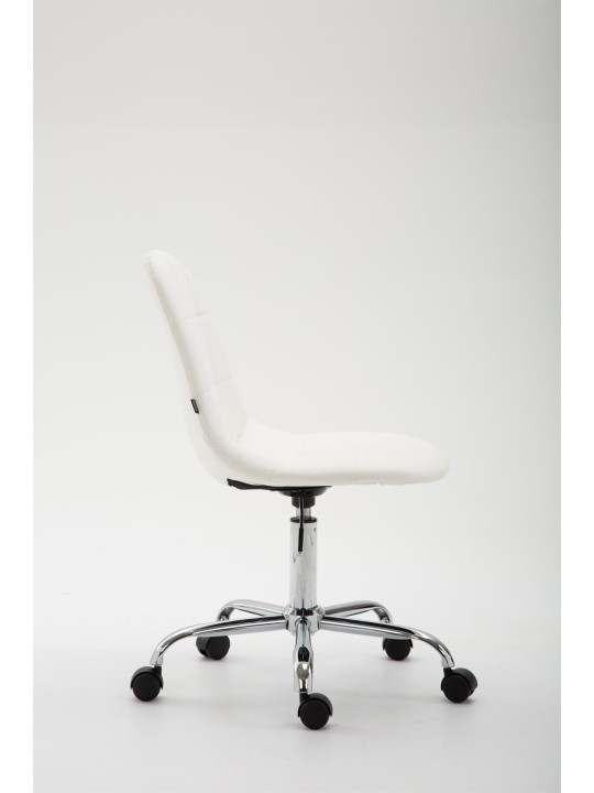 Chaise de bureau Reims simili cuir, blanc