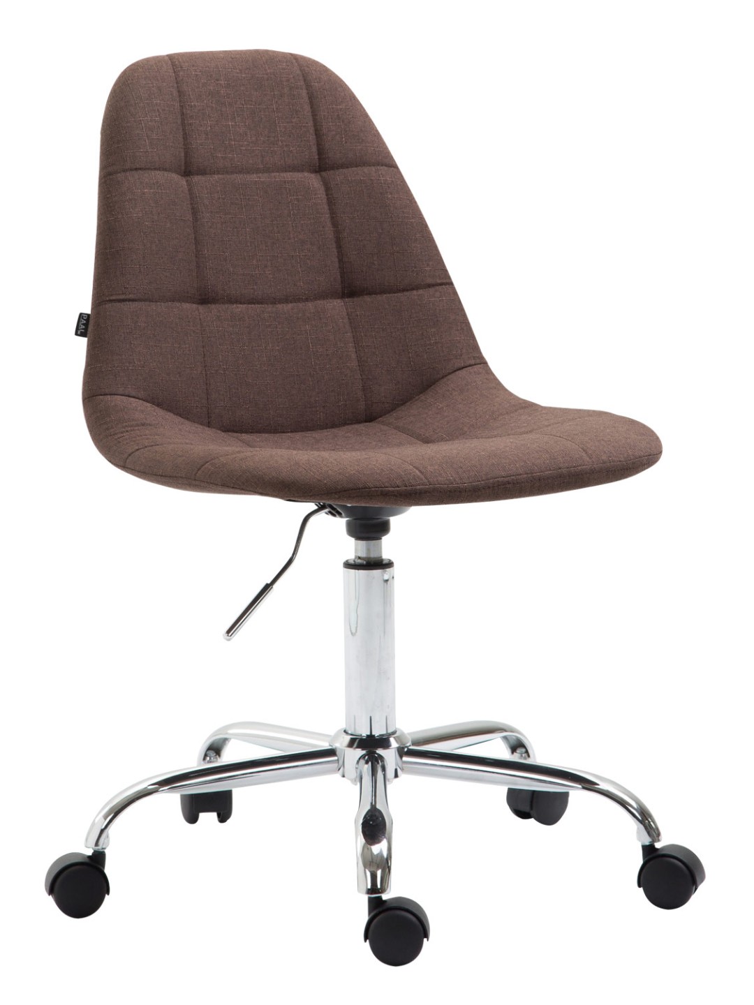 Chaise de bureau Reims tissu, brun