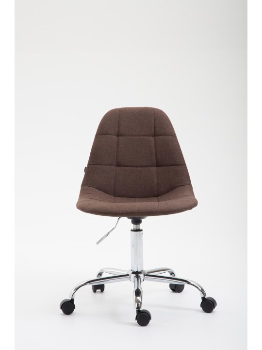 Chaise de bureau Reims tissu, brun