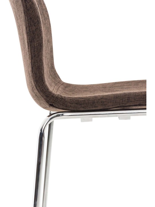 Tabouret de bar Hoover tissu 4 pieds structure chrome, brun