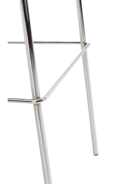 Tabouret de bar Hoover tissu 4 pieds structure chrome, gris clair