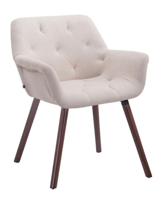 Chaise visiteur Cassidy tissu noyer, beige