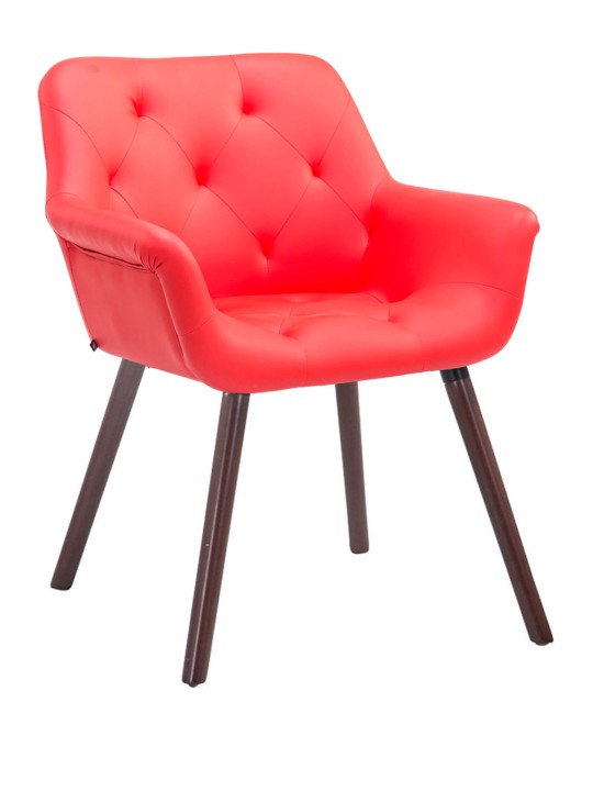 Chaise visiteur Cassidy noyer, rouge