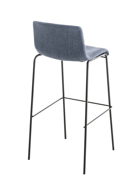 Tabouret de bar Hoover en tissu structure 4 pieds, bleu Tabouret de bar Hoover en tissu structure 4 pieds, bleu