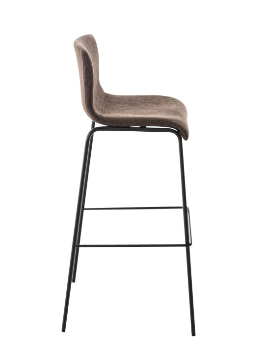 Tabouret de bar Hoover en tissu structure 4 pieds, brun Tabouret de bar Hoover en tissu structure 4 pieds, brun