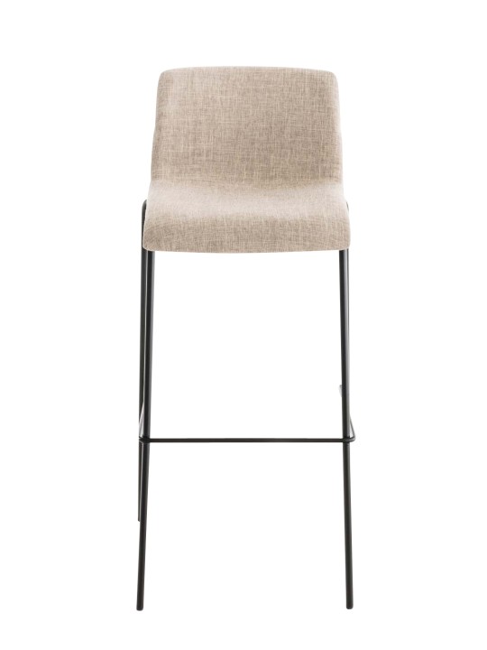 Tabouret de bar Hoover en tissu structure 4 pieds, crème