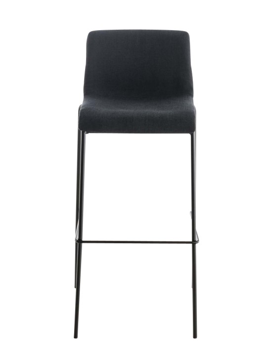 Tabouret de bar Hoover en tissu structure 4 pieds, gris foncé
