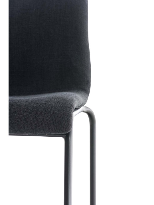 Tabouret de bar Hoover en tissu structure 4 pieds, gris foncé