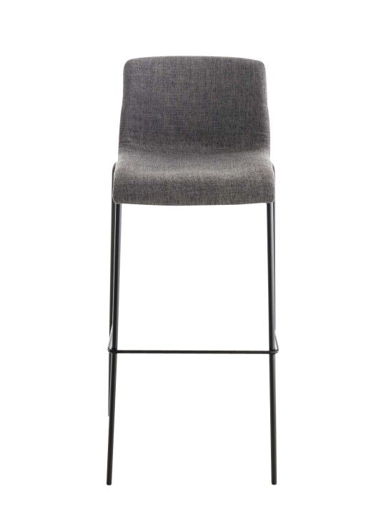 Tabouret de bar Hoover en tissu structure 4 pieds, gris clair
