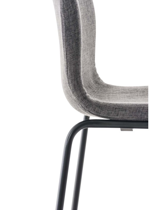 Tabouret de bar Hoover en tissu structure 4 pieds, gris clair