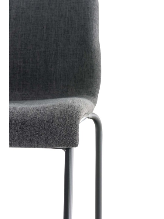 Tabouret de bar Hoover en tissu structure 4 pieds, gris clair