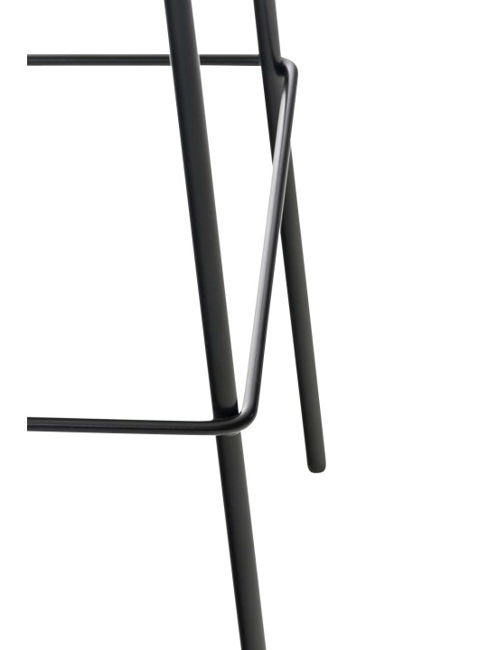 Tabouret de bar Hoover en tissu structure 4 pieds, gris clair