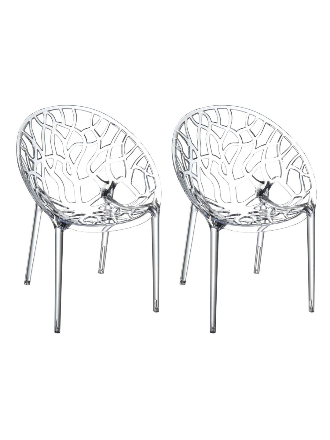 JEU de 2 chaises empilables CRYSTAL, transparent