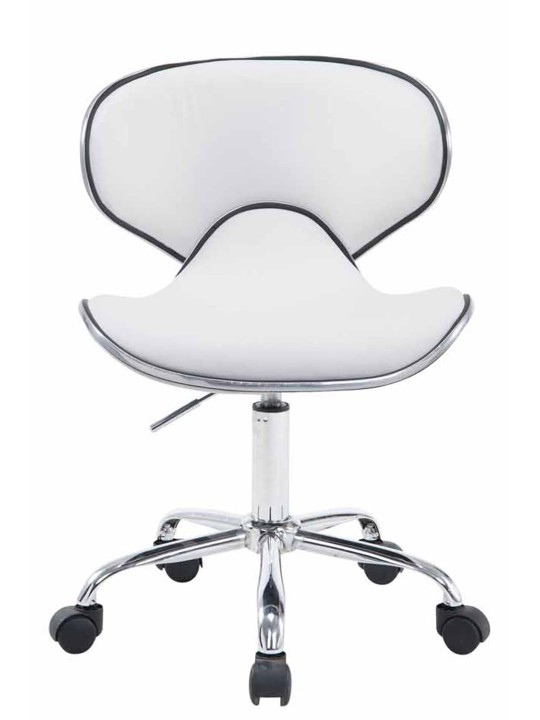 Tabouret de travail Las Vegas V2 en cuir artificiel, blanc Tabouret de travail Las Vegas V2 en cuir artificiel, blanc