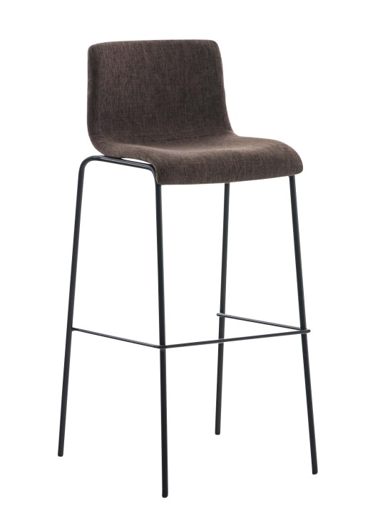 Lot de 2 tabourets de bar Hoover tissu structure 4 pieds, brun