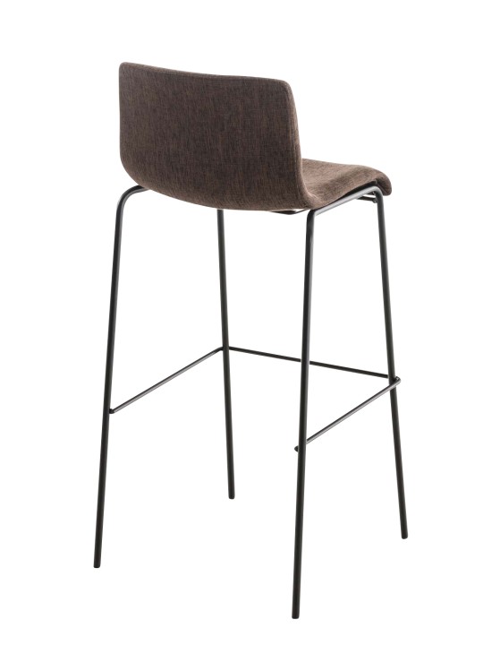Lot de 2 tabourets de bar Hoover tissu structure 4 pieds, brun