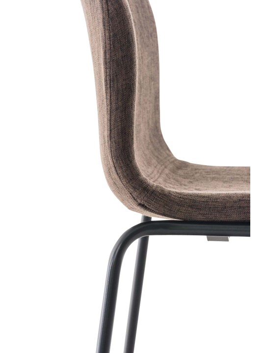 Lot de 2 tabourets de bar Hoover tissu structure 4 pieds, brun