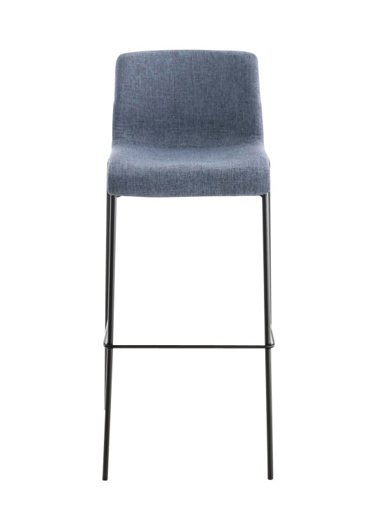 Lot de 2 tabourets de bar Hoover tissu structure 4 pieds, bleu