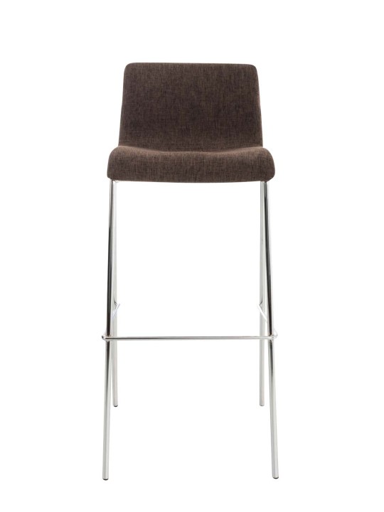 Lot de 2 tabourets de bar Hoover tissu 4 pieds structure chrome, brun