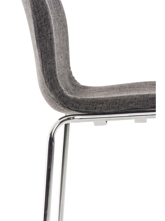 Lot de 2 tabourets de bar Hoover tissu 4 pieds structure chrome, gris clair