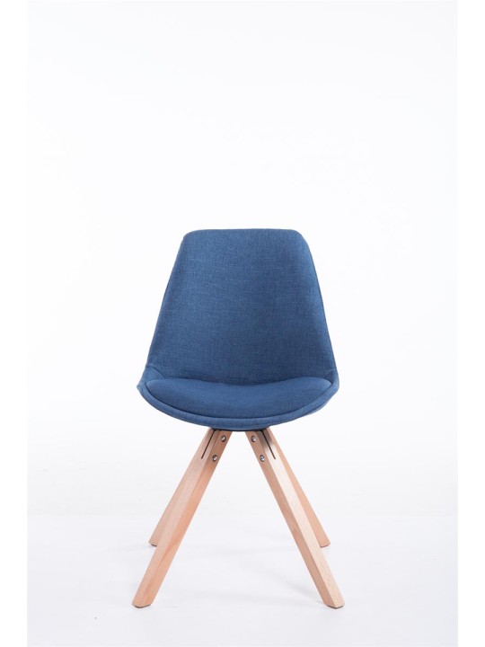 Chaise visiteur Toulouse tissu Natura Square, bleu