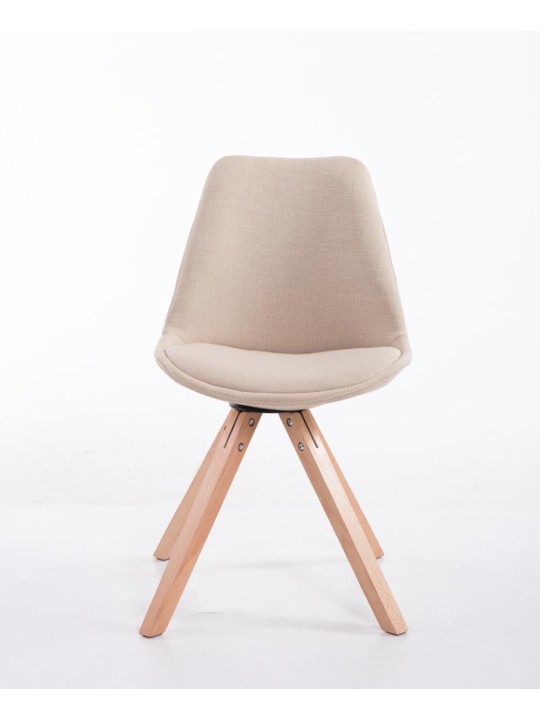 Chaise visiteur Toulouse tissu Natura Square, crème